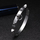 Punk Stainless Steel Rivets Charm Bracelets Circle Cuff bangles