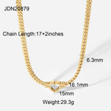Punk Snake Chain Necklace 14K Hollow Heart Choker Non Tarnish Women Girls
