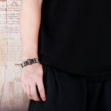 Punk Wolf Head Charm Bracelet Double Layer Franco Chain Men's Jewelry 8.5inch