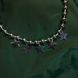 Punk Star Metal Pendant Necklace for Women - Harajuku Geometric Choker