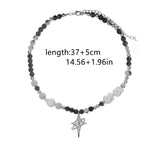 Punk Star Pendant Baroque Pearl Necklace Stainless Steel Jewelry