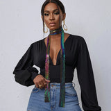 Punk Statement Long Choker Necklace for Women