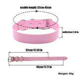 Punk Letters Choker Pink Leather Belt Collar