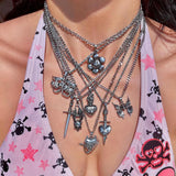Punk Statement Necklace Stainless Steel