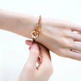 Punk Steel/Rose Handcuffs Bracelet Bangles For Women