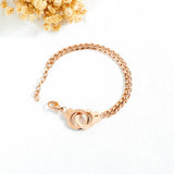 Punk Steel/Rose Handcuffs Bracelet Bangles For Women