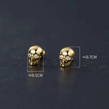 Punk Style 18K 925 Sterling Silver Skeleton Skull Stud Earrings
