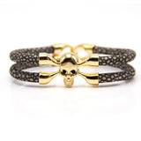 Punk Style Devil Fish Skull Leather Bracelet Jewelry
