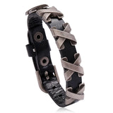 Punk Style Cross Leather Bracelet Vintage Wristband Bangle
