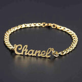 Punk Style Cuban Chain Name Anklet for Women Stainless Steel