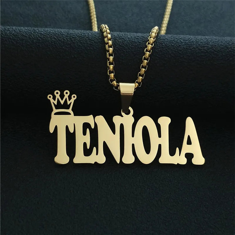 Punk Style Name Pendant Necklace Personalized Jewelry Gift