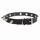 Dark Hexagonal Star Ladies Necklace Leather Collar Rivet Pu Neck Strap