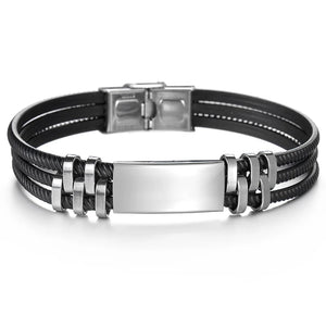 Punk Engraved Letters Bracelet Titanium Steel Jewelry