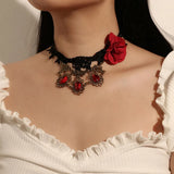 Punk Style Flower Lace Neck Chain Collar Necklace Vintage Halloween