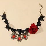 Punk Style Flower Lace Neck Chain Collar Necklace Vintage Halloween
