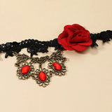 Punk Style Flower Lace Neck Chain Collar Necklace Vintage Halloween