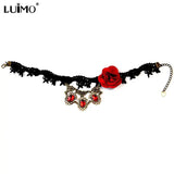 Punk Style Flower Lace Neck Chain Collar Necklace Vintage Halloween