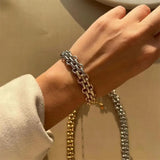 Punk Style Silver Stainless Steel Clavicle Chain Bracelet