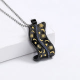 Punk Style Star Moon Pendant Necklace with Zircon Inlay