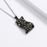 Punk Style Star Moon Pendant Necklace with Zircon Inlay