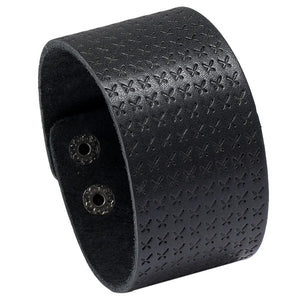 Vintage Brown Leather Bracelet Punk Style Male Wide Bangle