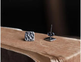 925 Sterling Silver Square Stud Earrings for Men