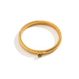 Punk Style Metal Chain Bracelet with Colorful Zircon Ring