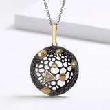 Punk Style Round Hollow Two-color Necklace
