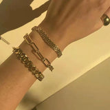 Retro Mesh Belt Bracelet 18K Plated Stainless Steel Bangle
