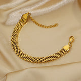 Retro Mesh Belt Bracelet 18K Plated Stainless Steel Bangle