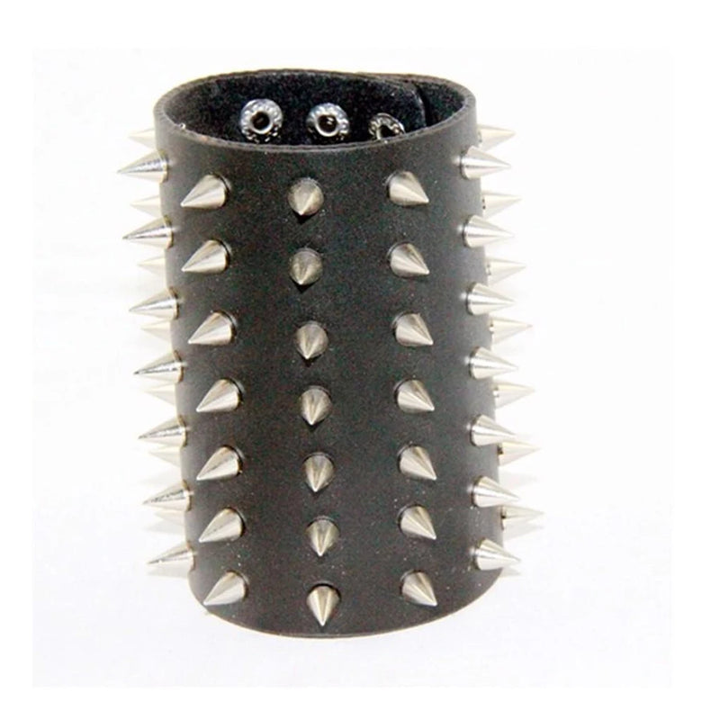Punk Style Rivet Bracelet Leather Bangle Party Dancing Camping Hiking Jewelry