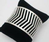 Punk Style Silver Hollow Wide Geometric Cuff Bangle Bracelet