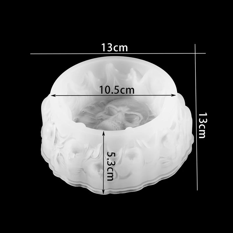 Punk Style Skull Ashtray Craft Mold for DIY Making