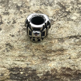 Skull Head Cross Beads 5mm Hole Stainless Steel Big Hole Beads