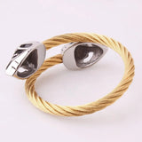 Punk Style Skull Head Cuff Charm Bracelet Stainless Steel Bangle Jewelry