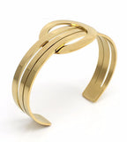 Wide Cuff Bracelet Circle Charm Buckle Stainless Steel Bangles For Women