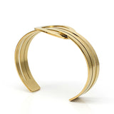 Wide Cuff Bracelet Circle Charm Buckle Stainless Steel Bangles For Women