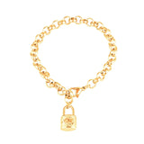 Punk Thick Chain Bracelet Heart Pendant Stainless Steel Charm Bracelet