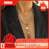 Punk Thick Chain Lock/Key Pendant Tassel Necklace for Women