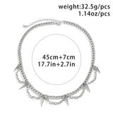 Punk Thick Chain with Spike Pendant Necklace Men Hip Hop Choker