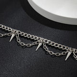 Punk Thick Chain with Spike Pendant Necklace Men Hip Hop Choker