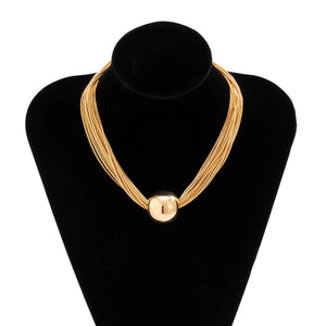 Punk Thick Chains Ball Pendant Necklace Hip Hop Choker Jewelry