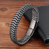 Punk Metal Weaving Bracelet Stainless Steel Twining Classic Style
