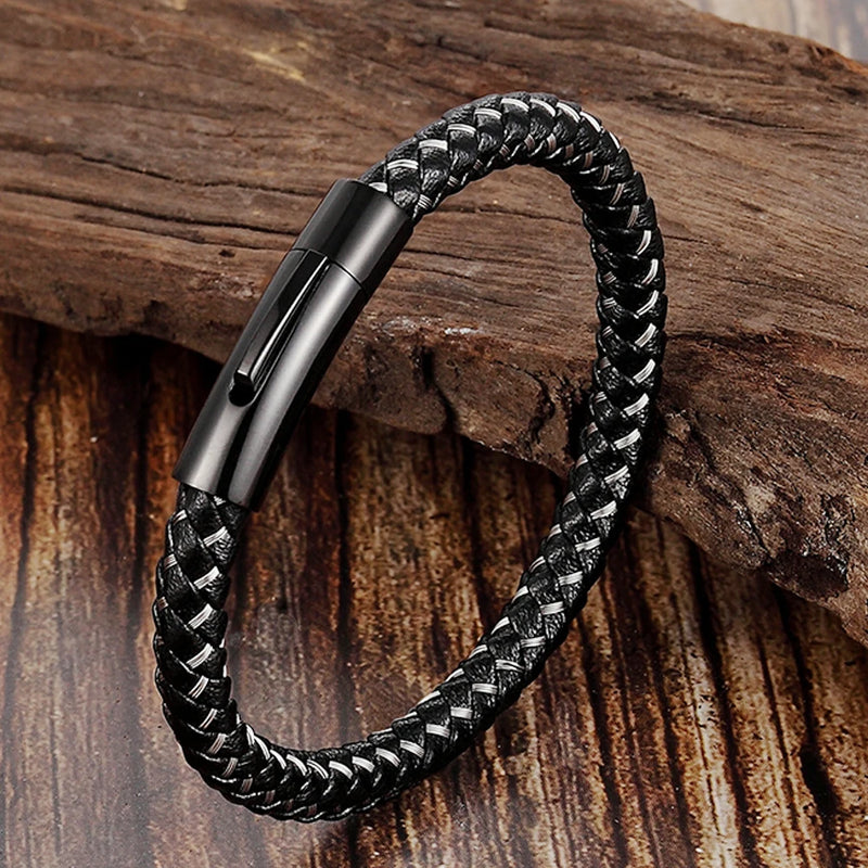 Punk Metal Weaving Bracelet for Men Women