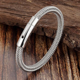 Punk Metal Weaving Bracelet for Men Women