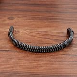 Punk Metal Weaving Bracelet Stainless Steel Twining Classic Style