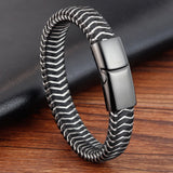 Punk Metal Weaving Bracelet Stainless Steel Twining Classic Style