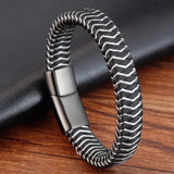 Punk Metal Weaving Bracelet Stainless Steel Twining Classic Style