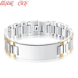Punk Titanium Steel Chain Bracelets Men Jewelry Wristband