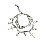 Punk Titanium Steel Cross Bracelet Couple Bracelets Hip-hop Accessories